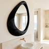 Oryvia Teardrop Sculpted Handcrafted Mirror Frame by Timberustic — Black finish