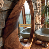 Oryvia Teardrop Sculpted Handcrafted Mirror Frame by Timberustic — handcrafted details