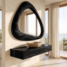 Ovelune Rounded-Triangle Sculpted Handcrafted Mirror Frame by Timberustic — Black finish