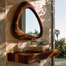 Ovelune Rounded-Triangle Sculpted Handcrafted Mirror Frame by Timberustic — Dark Walnut finish