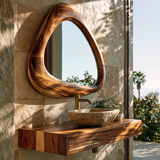 Ovelune Rounded-Triangle Sculpted Handcrafted Mirror Frame by Timberustic — overall product view