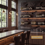Ravelyth Sculpted Relief Handcrafted Floating Wine Shelf by Timberustic — handcrafted details