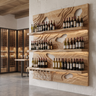 Ravelyth Sculpted Relief Handcrafted Floating Wine Shelf by Timberustic — Natural Oak finish