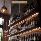 Ravelyth Sculpted Relief Handcrafted Floating Wine Shelf by Timberustic — natural wood grain detail