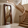 Ravessa Undulating Sculpted Handcrafted Mirror Frame by Timberustic — Dark Walnut finish