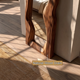 Ravessa Undulating Sculpted Handcrafted Mirror Frame by Timberustic — natural wood grain detail