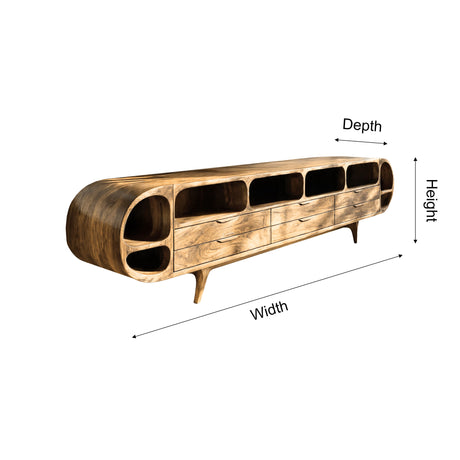 Rovaro Rounded Silhouette Handcrafted TV Console - Timberustic TV Console