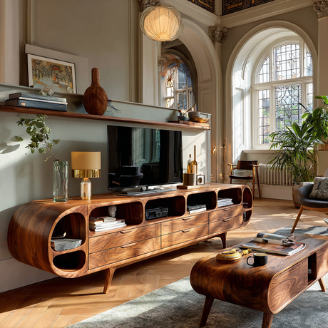 Rovaro Rounded Silhouette Handcrafted TV Console - Timberustic TV Console