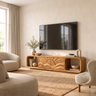 Solvaya Sculpted Sunrise Landscape Handcrafted TV Cabinet Teak - Timberustic TV Cabinet