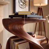 Sonavere Twisting Sculpted Handcrafted Record Player Stand With Storage - Timberustic Record Player Stand With Storage