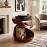 Sonavere Twisting Sculpted Handcrafted Record Player Stand With Storage Mahogany - Timberustic Record Player Stand With Storage