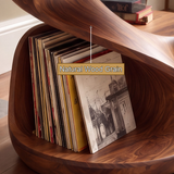 Sonavere Twisting Sculpted Handcrafted Record Player Stand With Storage - Timberustic Record Player Stand With Storage