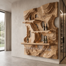 Stratavorn Topographic Mountain Handcrafted Floating Wine Shelf by Timberustic — Natural Oak finish