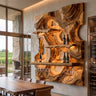 Stratavorn Topographic Mountain Handcrafted Floating Wine Shelf by Timberustic — Teak finish