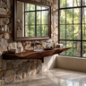 Sylavyn Sculpted Slab Handcrafted Floating Bathroom Vanity with Integrated Sink Dark Walnut - Timberustic Floating Bathroom Vanity with Integrated Sink