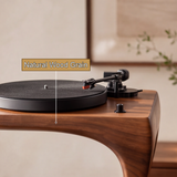 Sylawyn Circular Sculpted Handcrafted Record Player Stand With Storage - Timberustic Record Player Stand With Storage