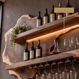 Sylelune Live Edge Handcrafted Floating Wine Shelf by Timberustic — handcrafted details