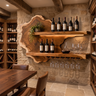 Sylelune Live Edge Handcrafted Floating Wine Shelf by Timberustic — Teak finish