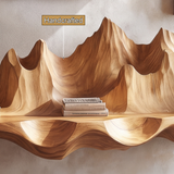 Sylerell Sculpted Mountain Landscape Handcrafted Floating Shelf by Timberustic — handcrafted details