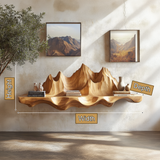 Sylerell Sculpted Mountain Landscape Handcrafted Floating Shelf by Timberustic — product dimensions
