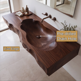 Sylevane Sculpted Basin Handcrafted Floating Bathroom Vanity with Integrated Sink - Timberustic Floating Bathroom Vanity with Integrated Sink