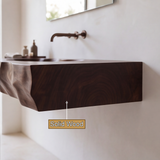 Sylevane Sculpted Basin Handcrafted Floating Bathroom Vanity with Integrated Sink - Timberustic Floating Bathroom Vanity with Integrated Sink