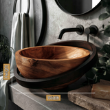 Sylirell Sculpted Oval Ring Handcrafted Vessel Sinks - Timberustic Vessel Sinks