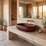 Sylivale Sculpted Scale Pattern Handcrafted Vessel Sinks Mahogany - Timberustic Vessel Sinks