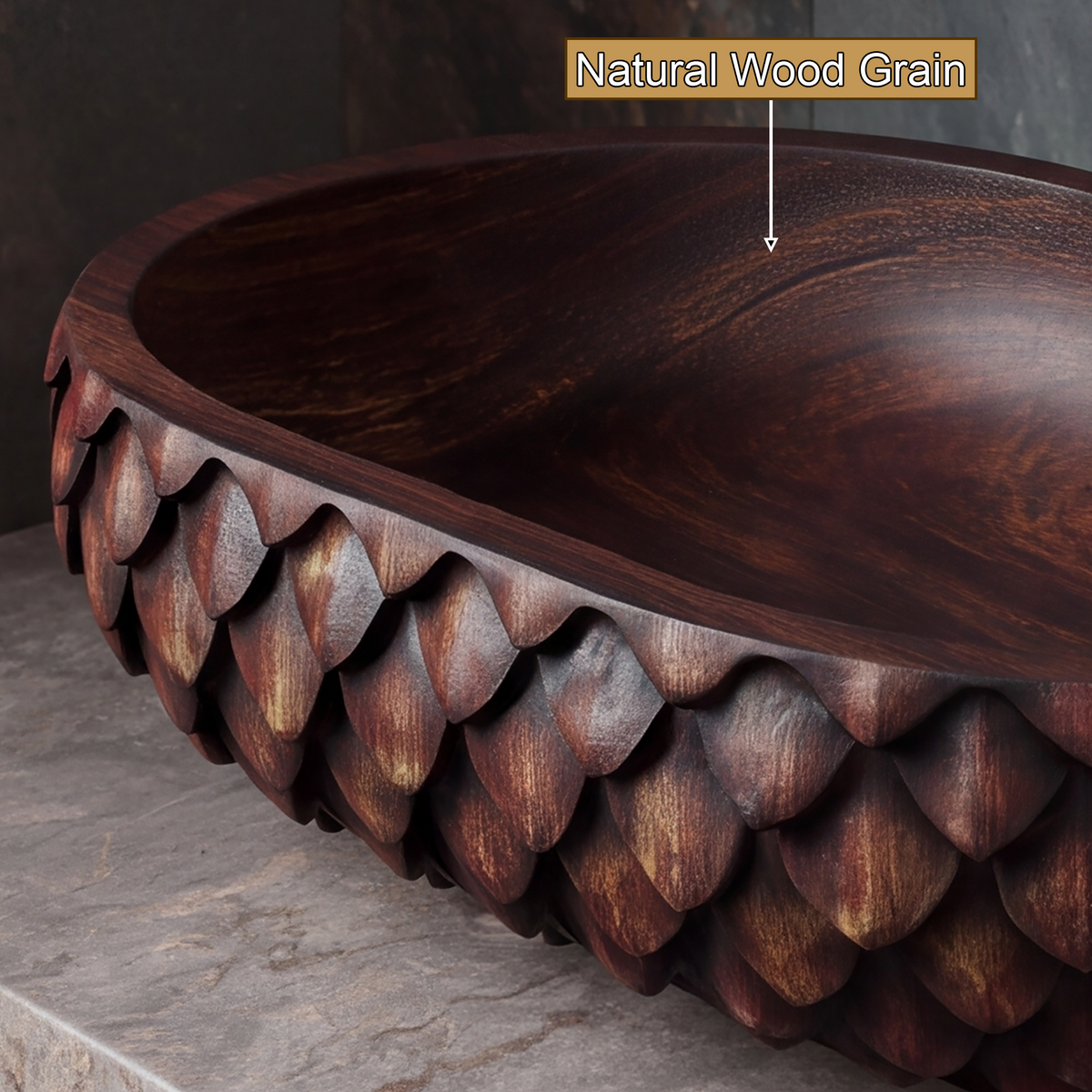 Sylivale Sculpted Scale Pattern Handcrafted Vessel Sinks - Timberustic Vessel Sinks
