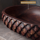 Sylivale Sculpted Scale Pattern Handcrafted Vessel Sinks - Timberustic Vessel Sinks