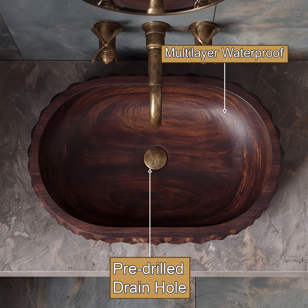 Sylivale Sculpted Scale Pattern Handcrafted Vessel Sinks - Timberustic Vessel Sinks
