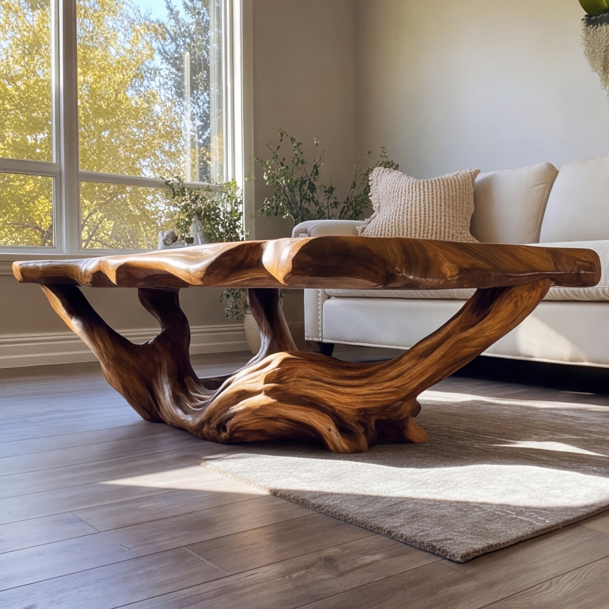 Sylivella Live Edge Sculpted Coffee Table - Timberustic Coffee Table