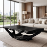 Sylivella Live Edge Sculpted Coffee Table Black - Timberustic Coffee Table