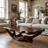 Sylivella Live Edge Sculpted Coffee Table Dark Walnut - Timberustic Coffee Table