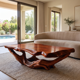 Sylivella Live Edge Sculpted Coffee Table Mahogany - Timberustic Coffee Table