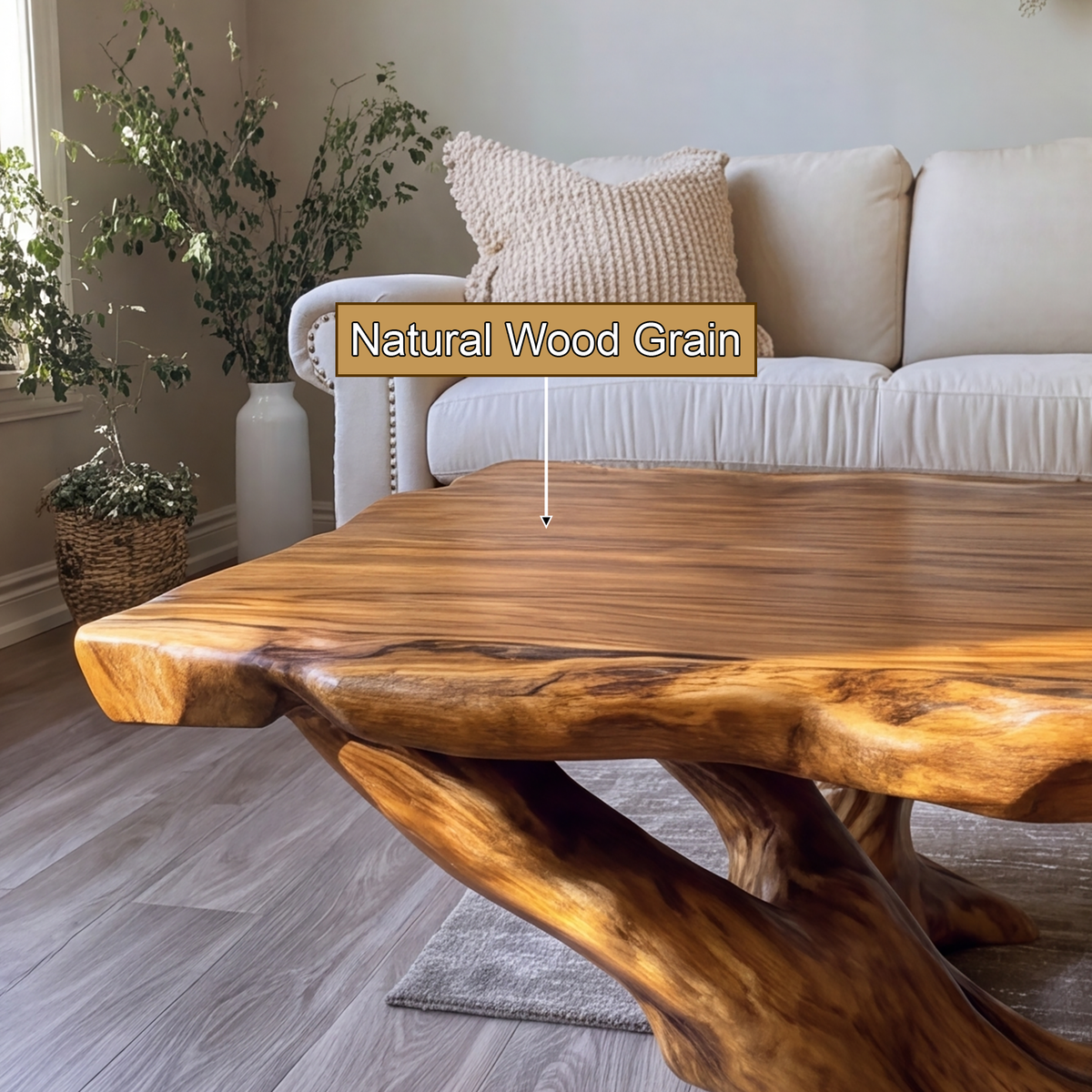 Sylivella Live Edge Sculpted Coffee Table - Timberustic Coffee Table