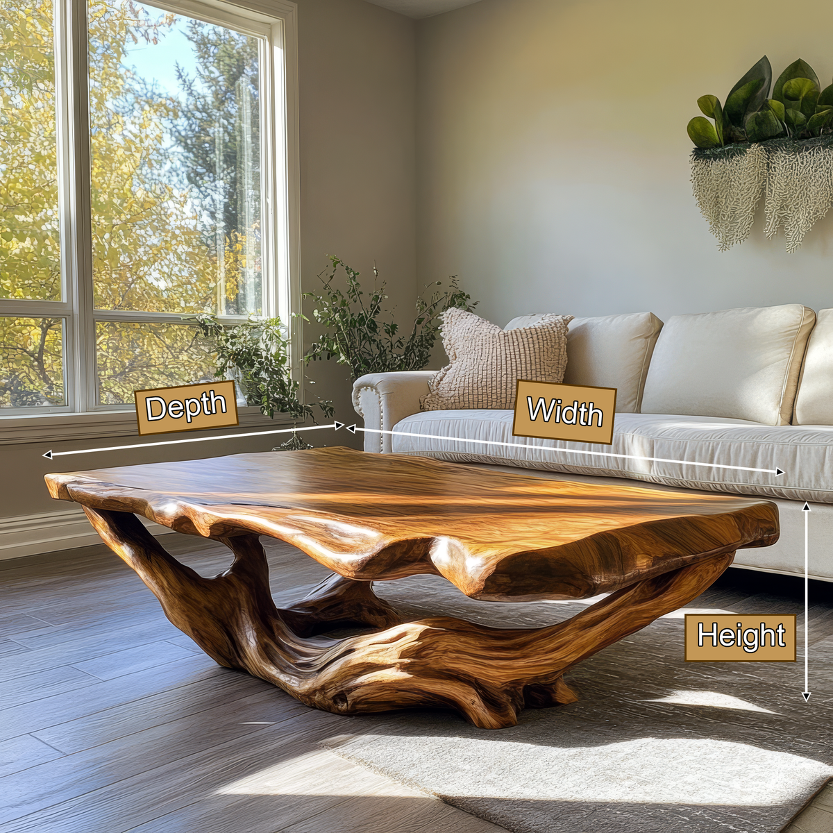 Sylivella Live Edge Sculpted Coffee Table - Timberustic Coffee Table