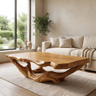 Sylivella Live Edge Sculpted Coffee Table Teak - Timberustic Coffee Table