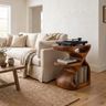Sylolune Sculpted Open-Frame Handcrafted Record Player Stand With Storage Brown - Timberustic Record Player Stand With Storage