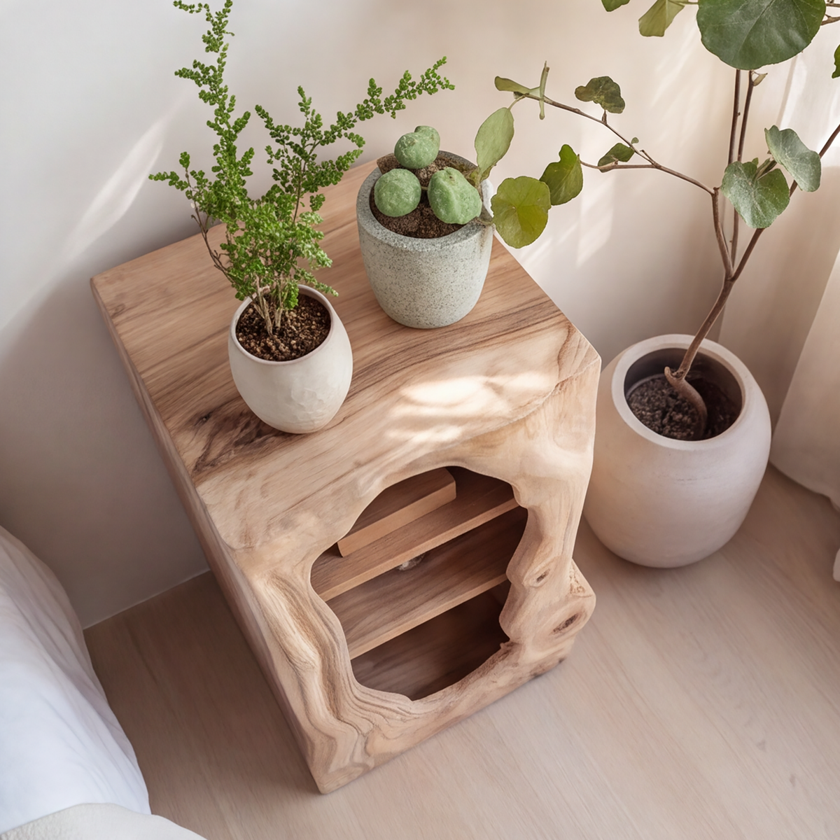 Sylovyn Sculpted Arch Handcrafted Nightstand by Timberustic — product detail view 3