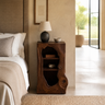 Sylovyn Sculpted Arch Handcrafted Nightstand by Timberustic — Dark Walnut finish