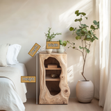 Sylovyn Sculpted Arch Handcrafted Nightstand by Timberustic — product dimensions