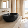 Sylverra Sculpted Botanical Leaf Handcrafted Vessel Sinks Black - Timberustic Vessel Sinks