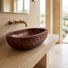 Sylverra Sculpted Botanical Leaf Handcrafted Vessel Sinks Mahogany - Timberustic Vessel Sinks