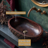 Sylverra Sculpted Botanical Leaf Handcrafted Vessel Sinks - Timberustic Vessel Sinks
