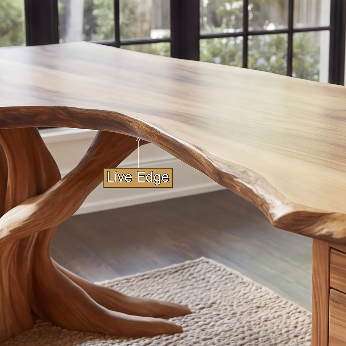 Sylvoren Live Edge Handcrafted Desk With Drawers - Timberustic Desk With Drawers
