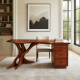 Sylvoren Live Edge Handcrafted Desk With Drawers Mahogany - Timberustic Desk With Drawers