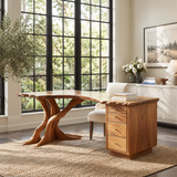 Sylvoren Live Edge Handcrafted Desk With Drawers - Timberustic Desk With Drawers