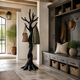 Torsorien Twisting Sculpted Tree Coat Rack by Timberustic — Black finish