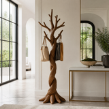 Torsorien Twisting Sculpted Tree Coat Rack by Timberustic — Brown finish